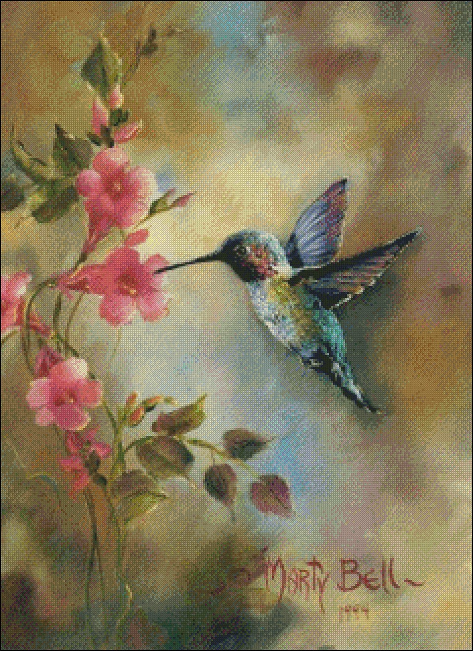 Hummingbird Counted Cross Stitch Patterns Printable Chart Etsy