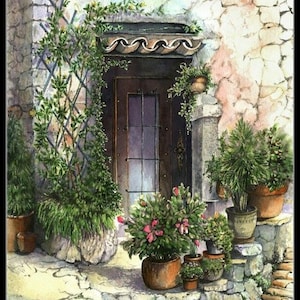 Porch Garden Chart Counted Cross Stitch Patterns Needlework DIY DMC Color Porch Garden Chart Counted Cross Stitch Patterns Needlework DIY DMC Color