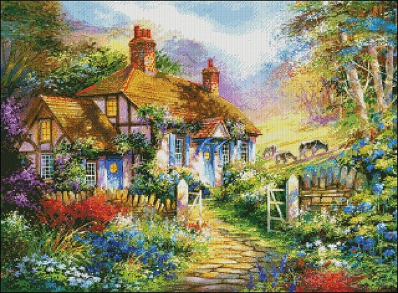 Forest Cottage - Counted Cross Stitch Patterns - Printable