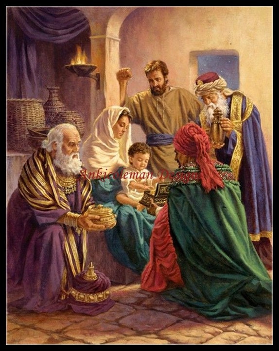 Magi worship jesus counted cross stitch patterns instant download etsy