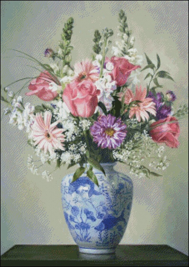Chinese Vase - Counted Cross Stitch Patterns - Printable Chart PDF ...