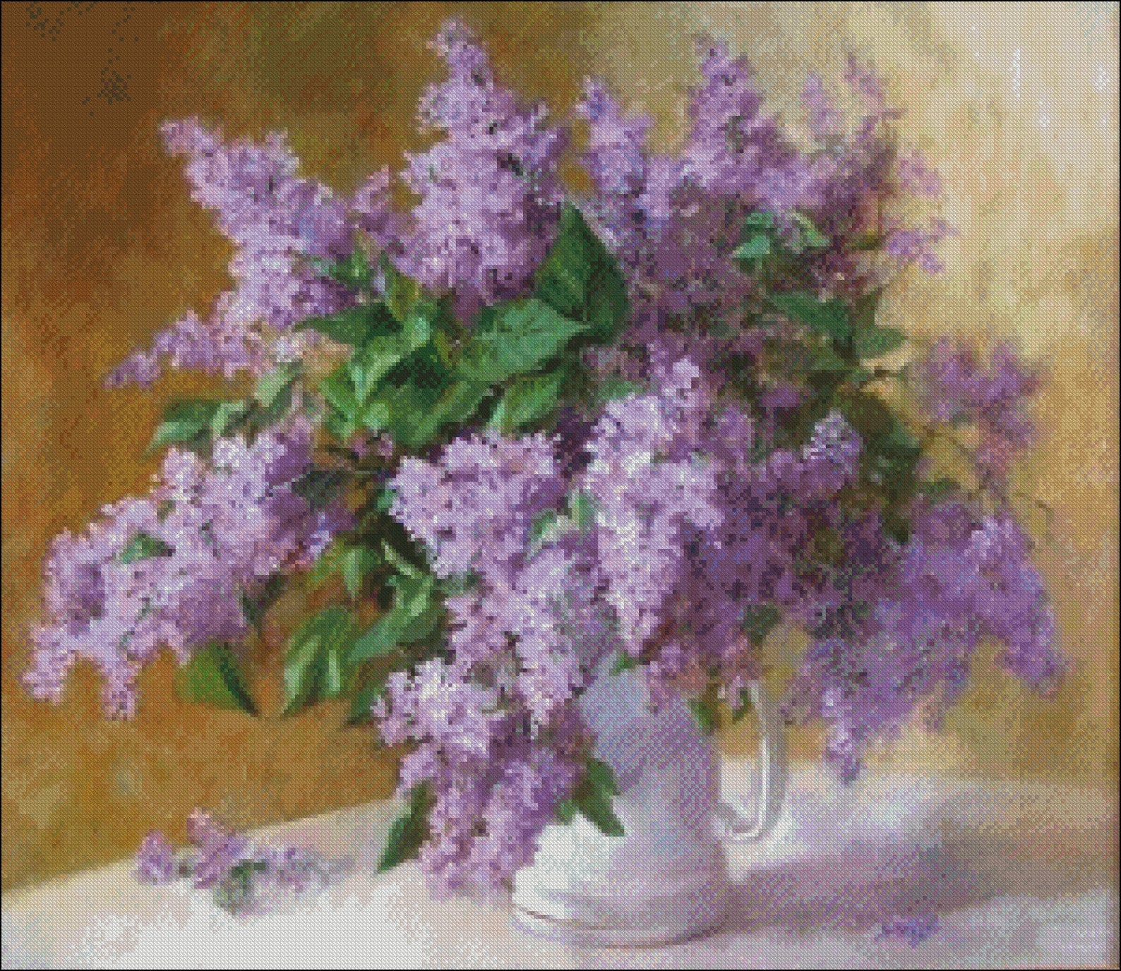 Lilacs in a Vase 4 - Counted Cross Stitch Patterns - Printable Chart ...