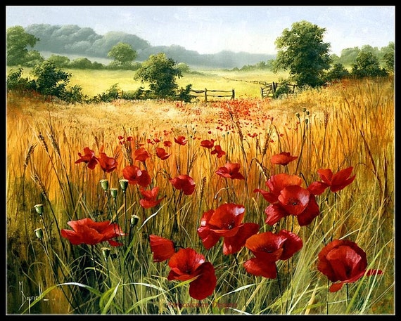 POPPY FIELDS COUNTED CROSS STITCH CHART