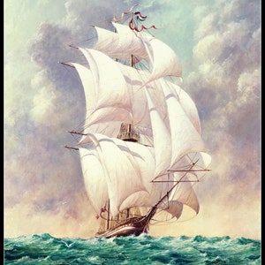 Full Wind - Counted Cross Stitch Patterns - Printable Chart PDF Format Needlework Embroidery Crafts DIY DMC color