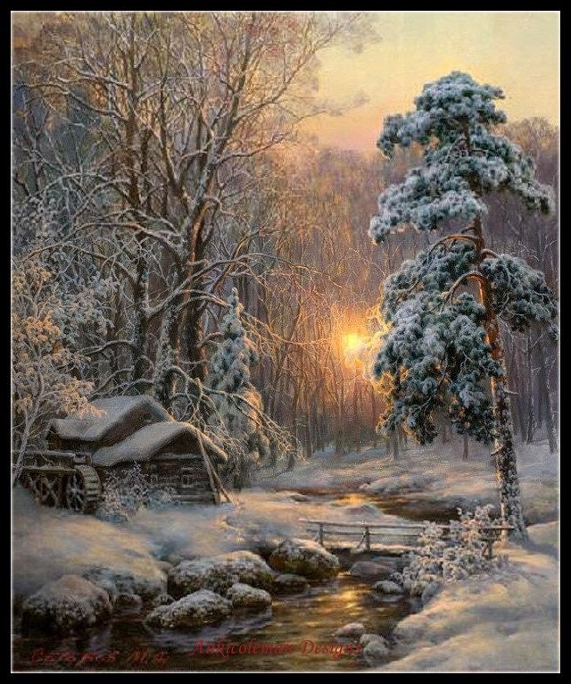 Frost Chart Counted Cross Stitch Patterns Needlework DIY DMC Color