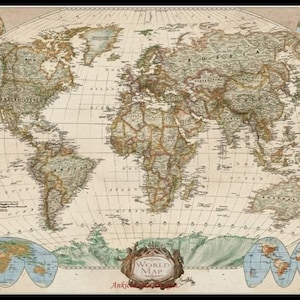 Carte du monde éducative - Modèles point de croix comptés - Grille imprimable Format PDF Couture Broderie Artisanat DIY DMC couleur
