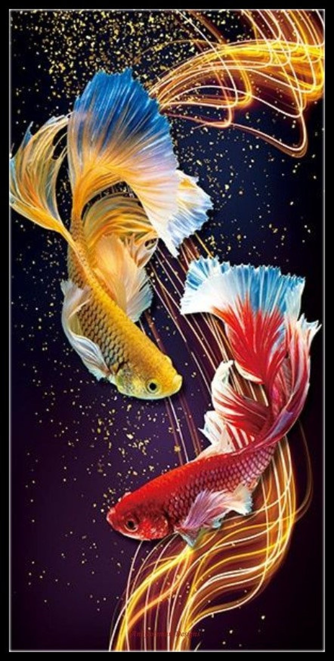 Double Goldfish 3 - Counted Cross Stitch Patterns - Printable Chart PDF ...