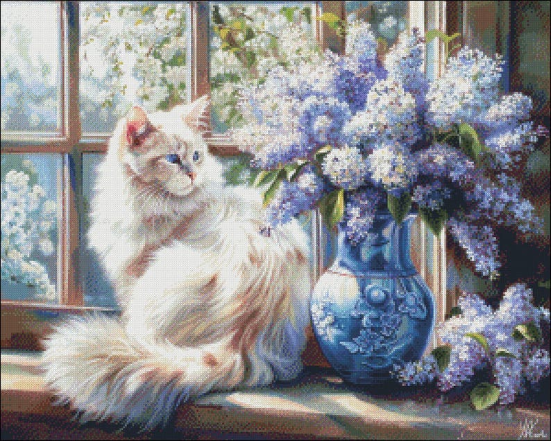 Ragdoll and Lilac - Counted Cross Stitch Patterns - Printable Chart PDF ...