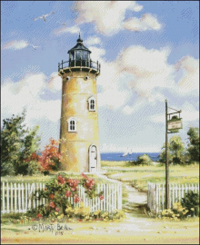 Lighthouse 3 Counted Cross Stitch Patterns Printable Chart - Etsy