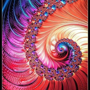 Fractal Spiral 1 - Getelde kruissteekpatronen - Afdrukbare grafiek PDF-formaat Handwerken Borduren Ambachten DIY DMC kleur