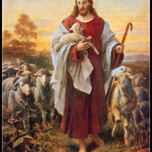 The Good Shepherd - Counted Cross Stitch Patterns - Printable Chart PDF Format Needlework Embroidery Crafts DIY DMC color