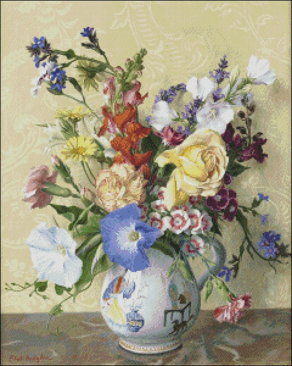 A Classical Vase - Counted Cross Stitch Patterns - Printable Chart PDF ...