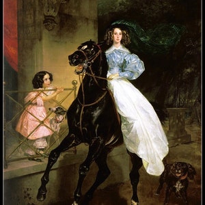 Lady Rider - Counted Cross Stitch Patterns - Printable Chart PDF Format Needlework Embroidery Crafts DIY DMC color