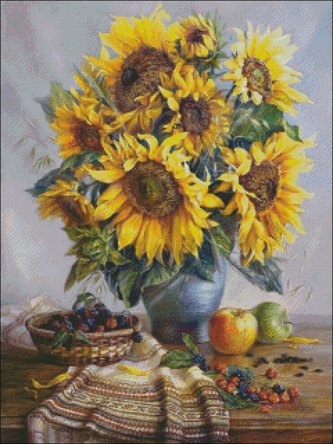Sunflowers 2 Counted Cross Stitch Patterns Printable Chart Etsy