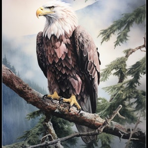 Adler im Ast - Kreuzstichvorlage Zählmuster - Druckvorlage PDF-Format Handarbeiten Stickerei Basteln DIY DMC color