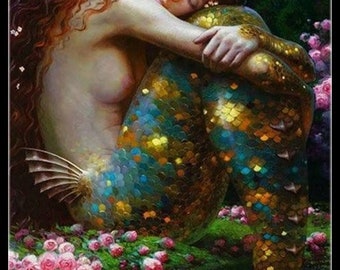 Mermaid Charm 6 - Counted Cross Stitch Patterns - Printable Chart PDF Format Needlework Embroidery Crafts DIY DMC color