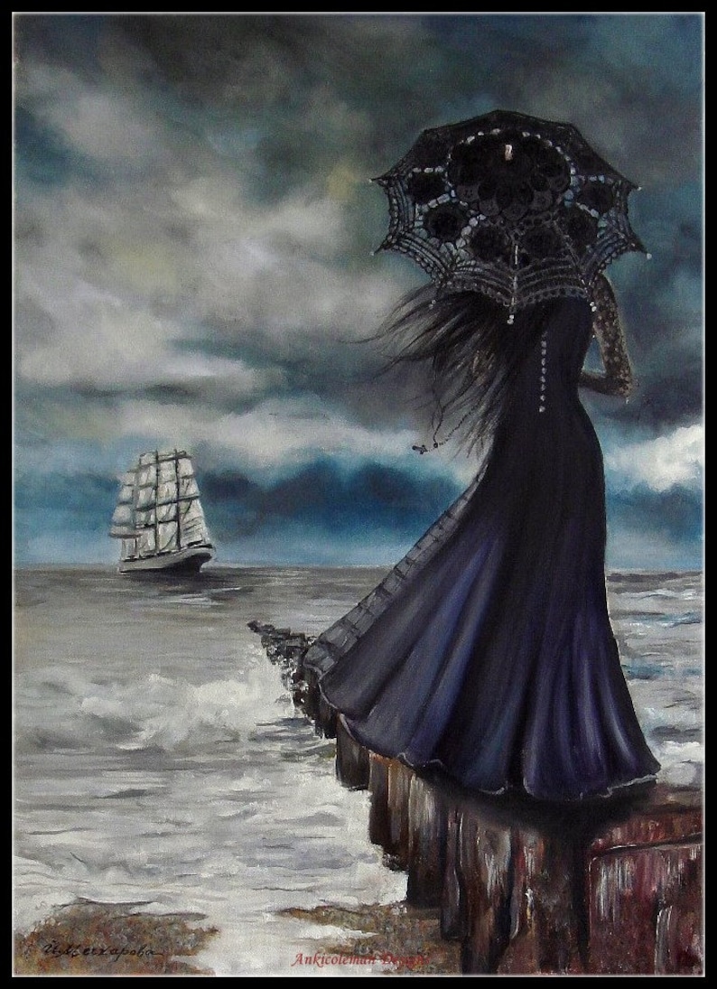 Blue Dress Counted Cross Stitch Patterns Printable Chart Etsy