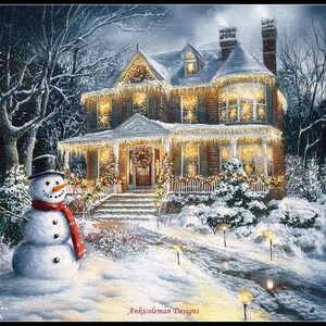 Christmas Cottage 8 - Counted Cross Stitch Patterns - Printable Chart PDF Format Needlework Embroidery Crafts DIY DMC color
