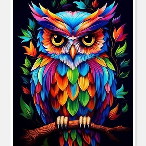 Decor Owl 3 - Counted Cross Stitch Patterns - Printable Chart PDF Format Needlework Embroidery Crafts DIY DMC color