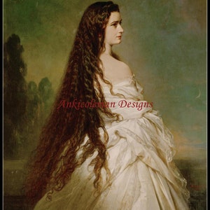 Imperatrice Elisabetta d&#39;Austria - Schemi punto croce contati - Grafico stampabile Formato PDF Ricamo Ricamo Artigianato Fai da te DMC colore