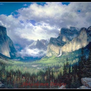 Yosemite Valley - Counted Cross Stitch Patterns - Printable Chart PDF Format Needlework Embroidery Crafts DIY DMC color