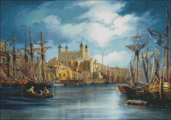 Harbor Evening DIY Chart Counted Cross Stitch Patterns Needlework embroidery Harbor Evening DIY Chart Counted Cross Stitch Patterns Needlework embroidery