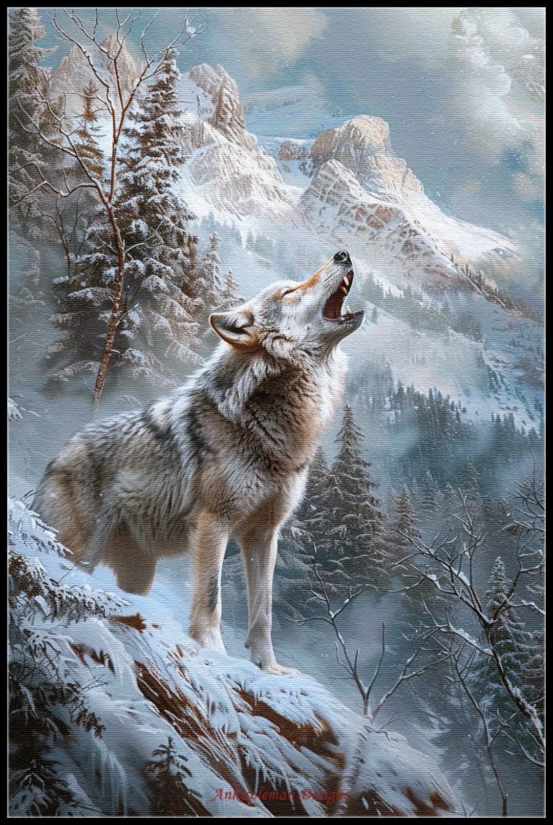 A Grey Wolf - Counted Cross Stitch Patterns - Printable Chart PDF ...