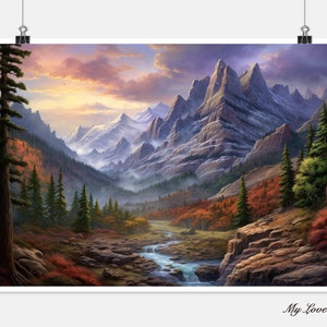 Flatiron Mountains Kreuzstichmuster - Druckbare Tabelle PDF-Format Handarbeit Stickerei Handwerk DIY DMC Farbe