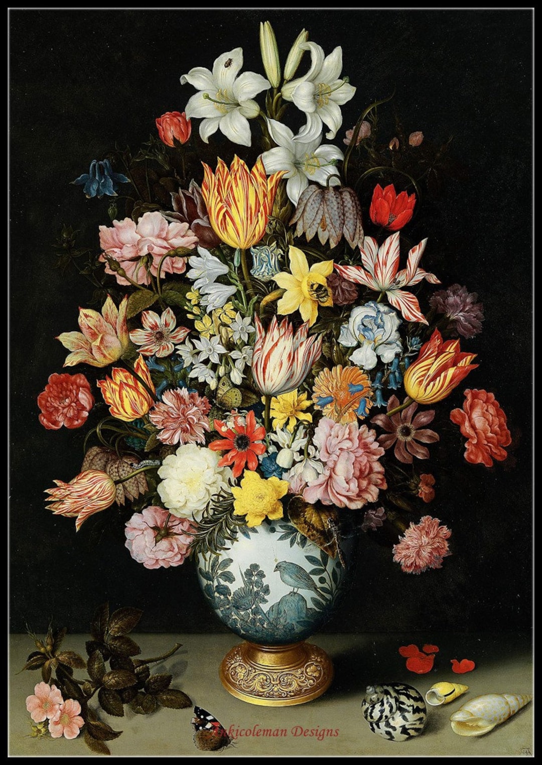 Still Life of Flowers in a Vase - Counted Cross Stitch Patterns ...