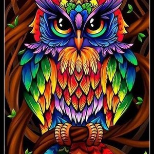 Decor Owl - Counted Cross Stitch Patterns - Printable Chart PDF Format Needlework Embroidery Crafts DIY DMC Color