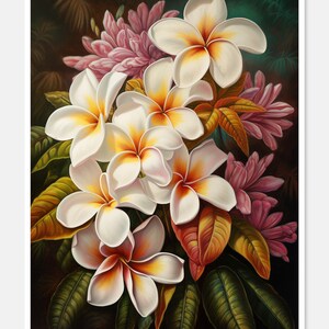 Plumerias 1 - Getelde kruissteekpatronen - Afdrukbare grafiek PDF-formaat Handwerk Borduurambachten DIY DMC-kleur