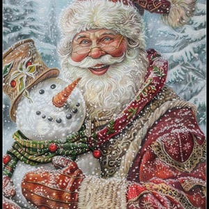 Santa Jolly Times - getelde kruissteekpatronen - afdrukbare grafiek pdf-formaat handwerken borduren ambachten DIY DMC kleur