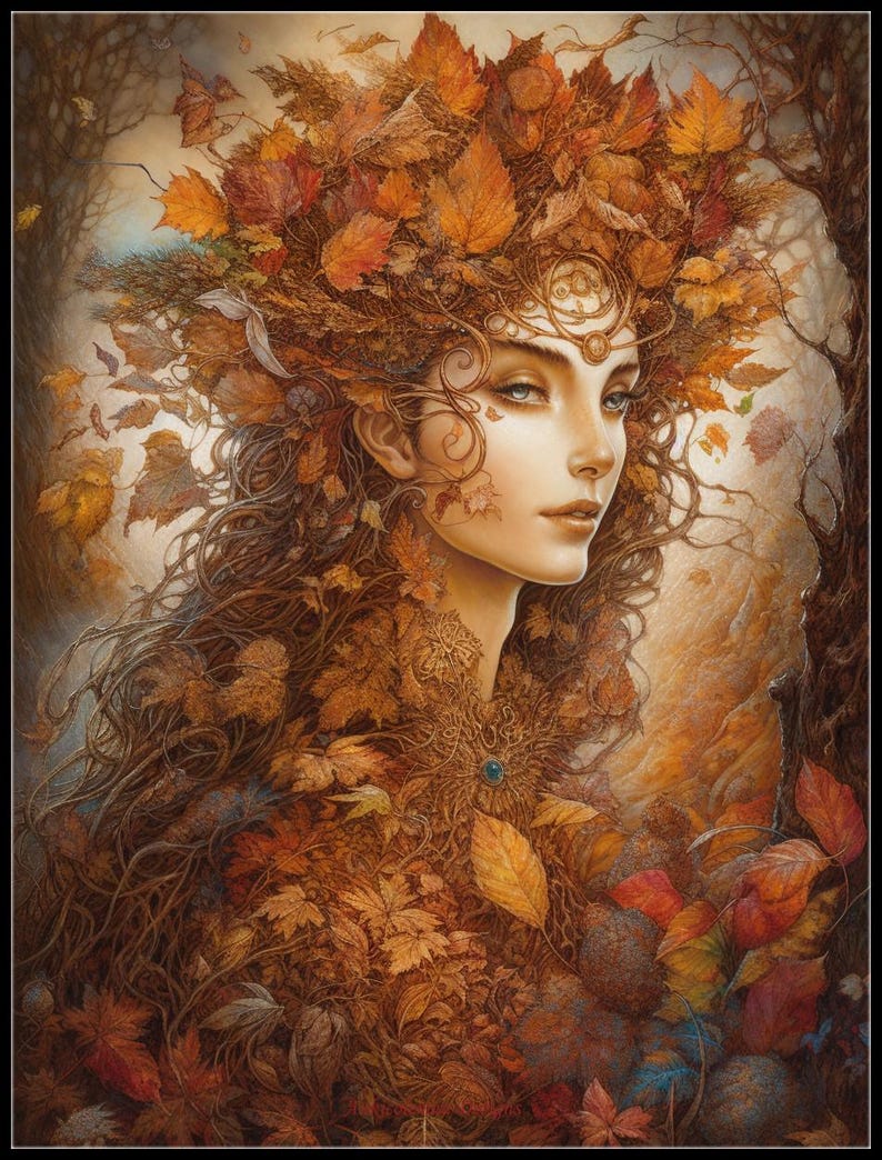 Autumn Princess - Counted Cross Stitch Patterns - Printable Chart PDF ...
