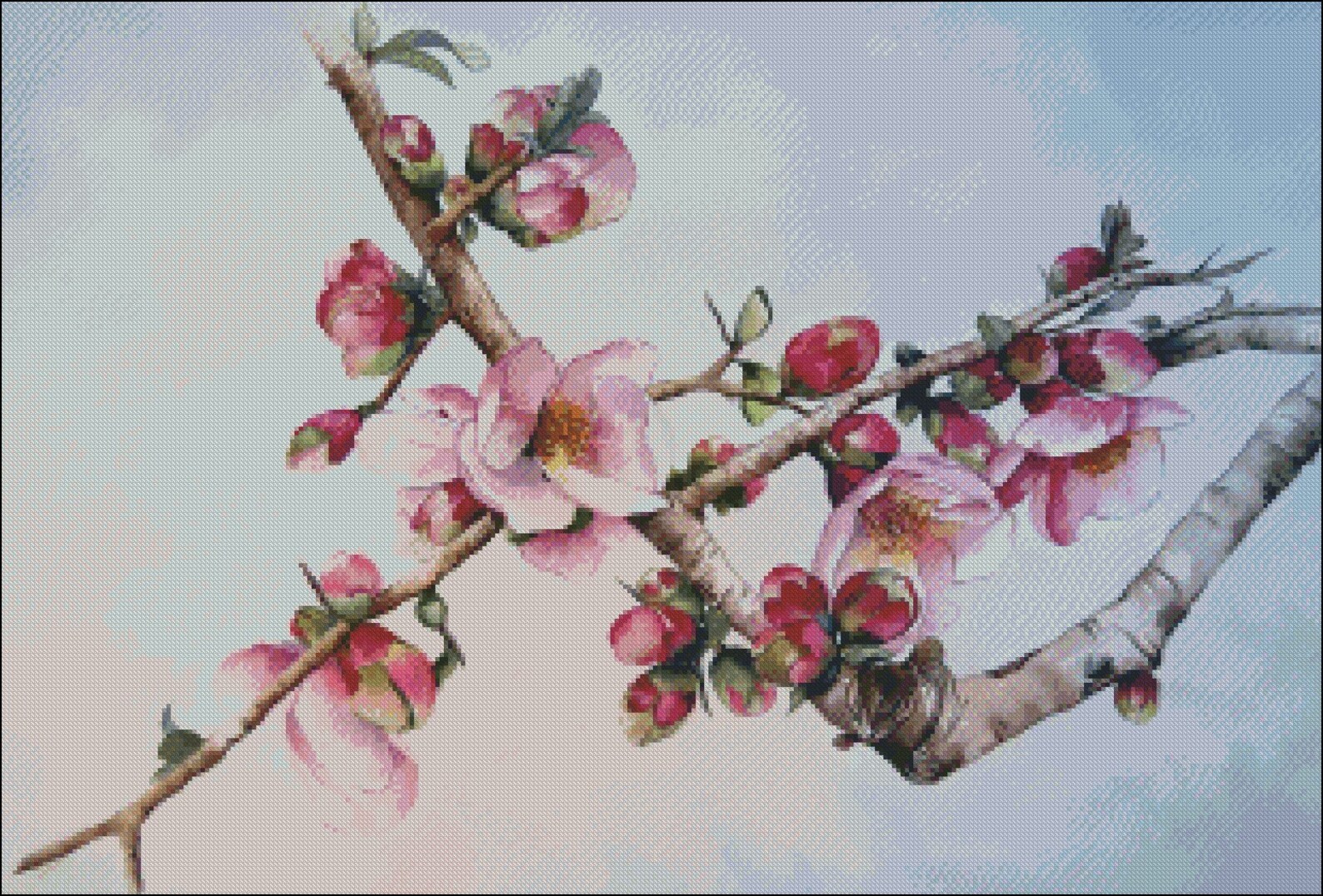 Japanese Cherry Blossoms - Counted Cross Stitch Patterns - Printable ...