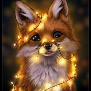 Lichterkette Hund - Kreuzstichmuster Zählmuster - druckbare Tabelle PDF-Format Handstickerei Basteln DIY DMC color