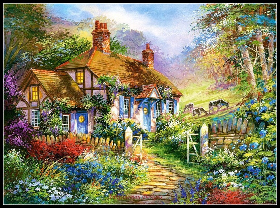 Forest Cottage - Counted Cross Stitch Patterns - Printable Chart