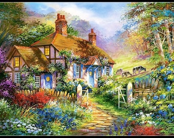 ヨーロッパ式刺繍絵タペストリー: A Cottage in the Forest il_340x270.1548144995_fa7o.jpg