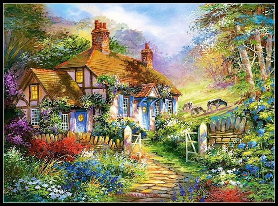 Forest Cottage - Counted Cross Stitch Patterns - Printable