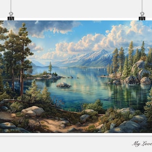 Lake Tahoe Sky - getelde kruissteekpatronen - afdrukbare grafiek pdf-formaat handwerken borduren ambachten DIY DMC kleur