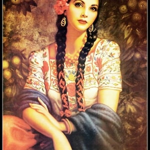 Spanish Lady 17 - Counted Cross Stitch Patterns - Printable Chart PDF Format Needlework Embroidery Crafts DIY DMC color