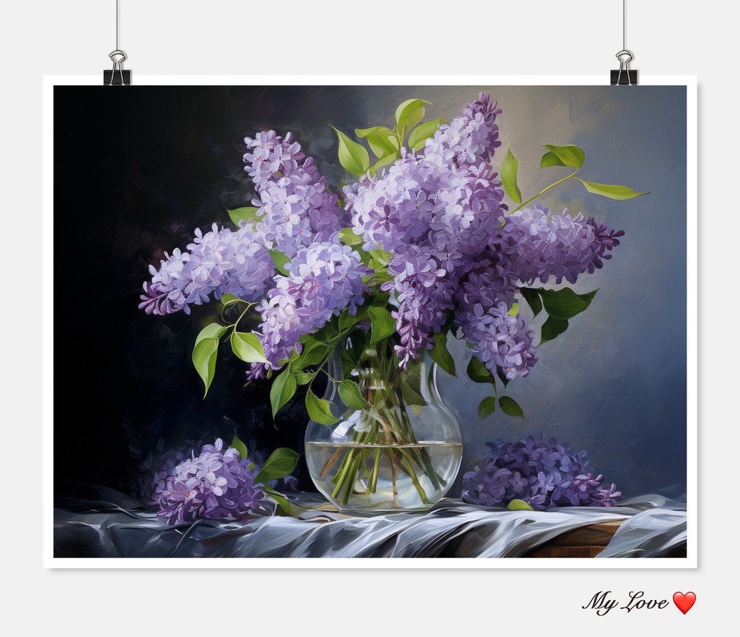Lilacs in a Vase 6 - Counted Cross Stitch Patterns - Printable Chart ...