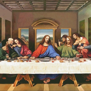 The Last Supper Medium Counted Cross Stitch Patterns Printable Chart PDF Format Needlework Embroidery Crafts DIY DMC color image 2