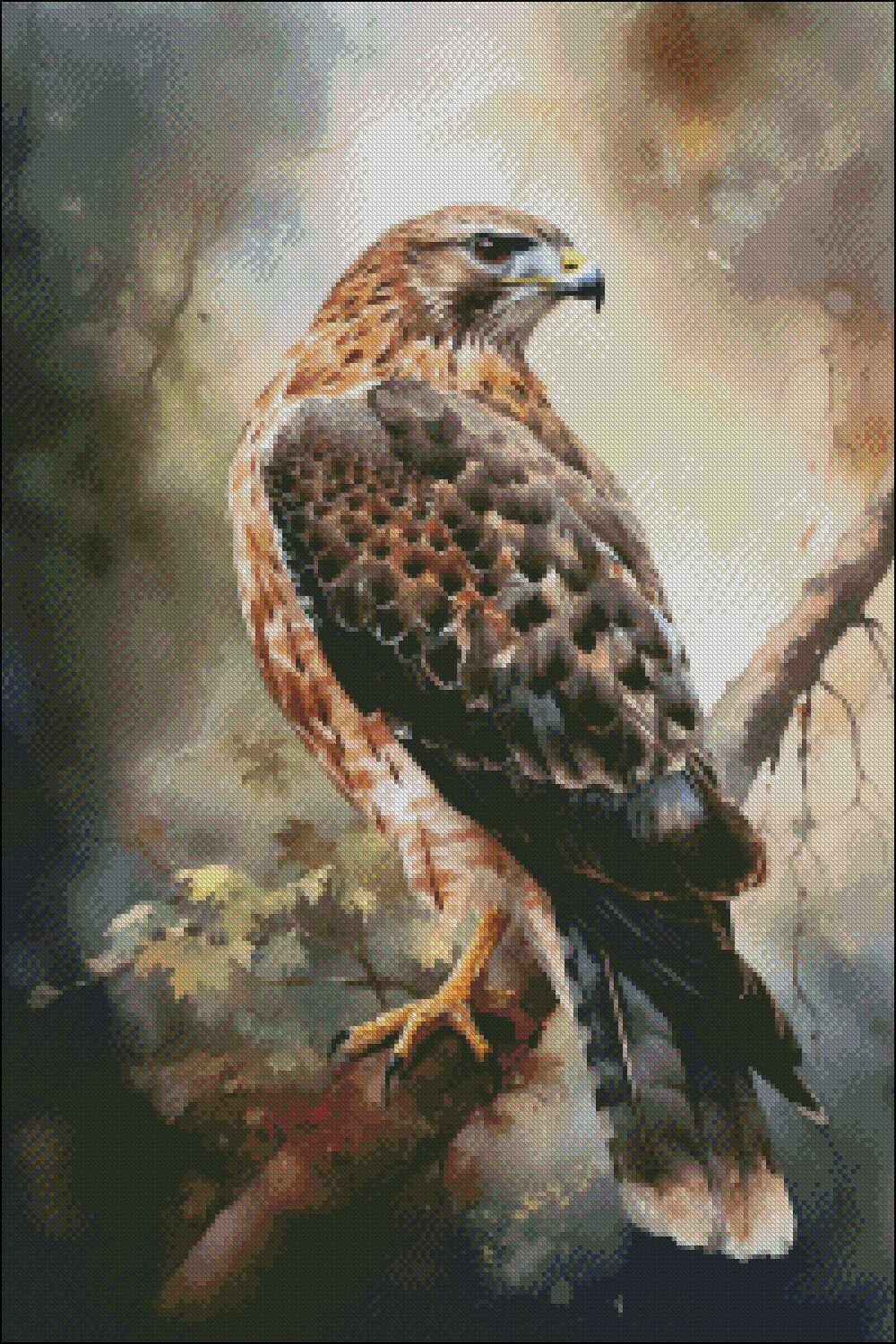 A Hawk - Counted Cross Stitch Patterns - Printable Chart PDF Format ...