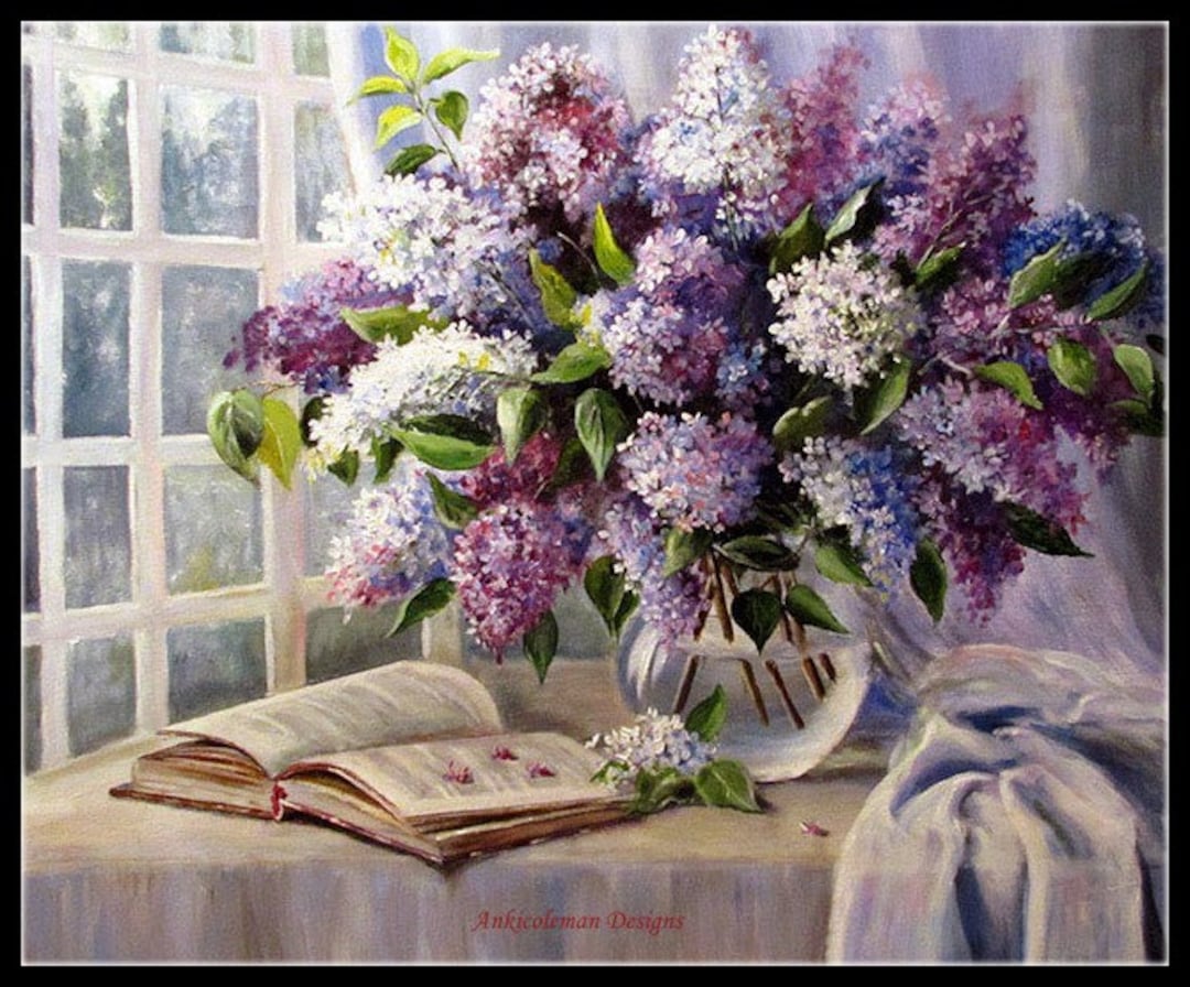 Lilac Vase and Jewelry - Counted Cross Stitch Patterns - Printable ...