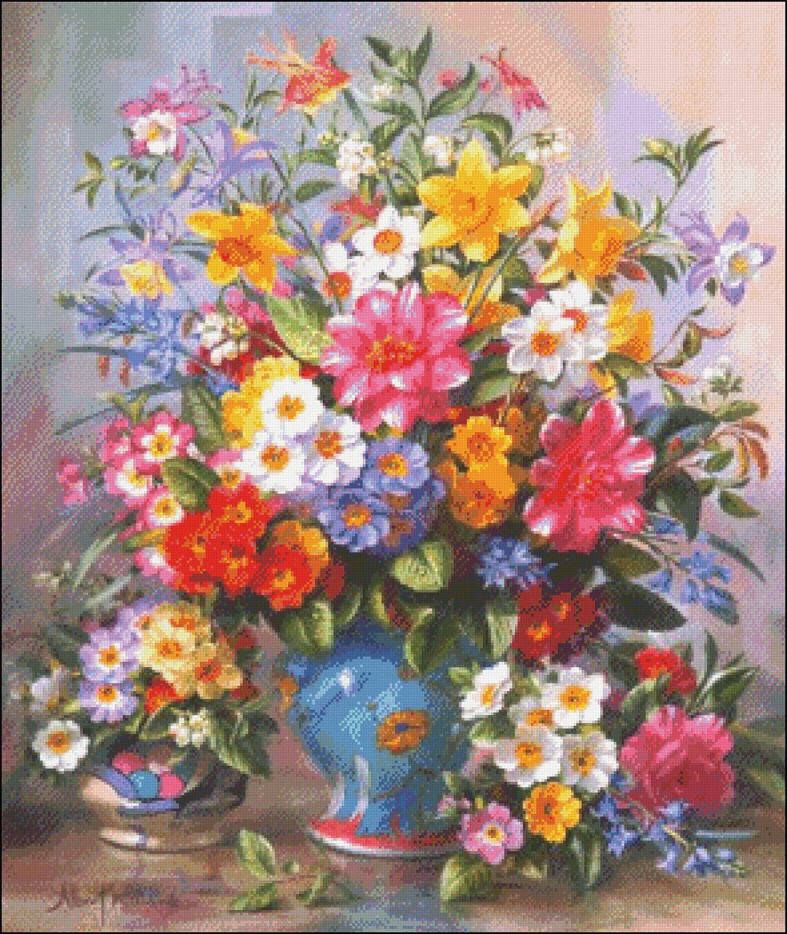 Blue Vase - Counted Cross Stitch Patterns - Printable Chart PDF Format ...