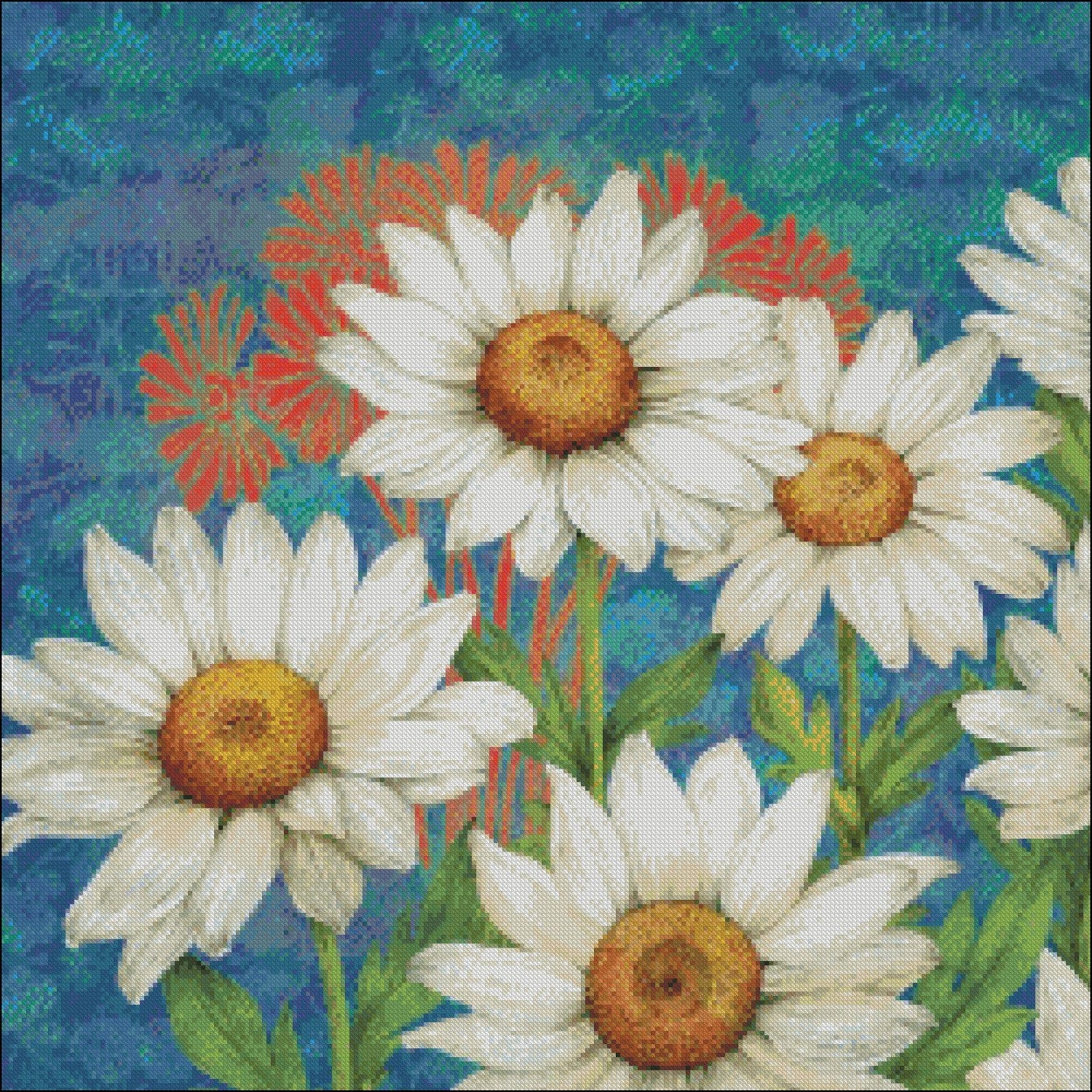 Daisies Counted Cross Stitch Patterns Printable Chart PDF Etsy