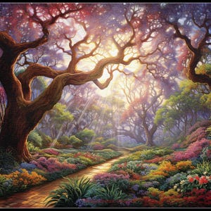 Under the Live Oaks - getelde kruissteekpatronen - afdrukbare grafiek pdf-formaat handwerken borduren ambachten DIY DMC kleur