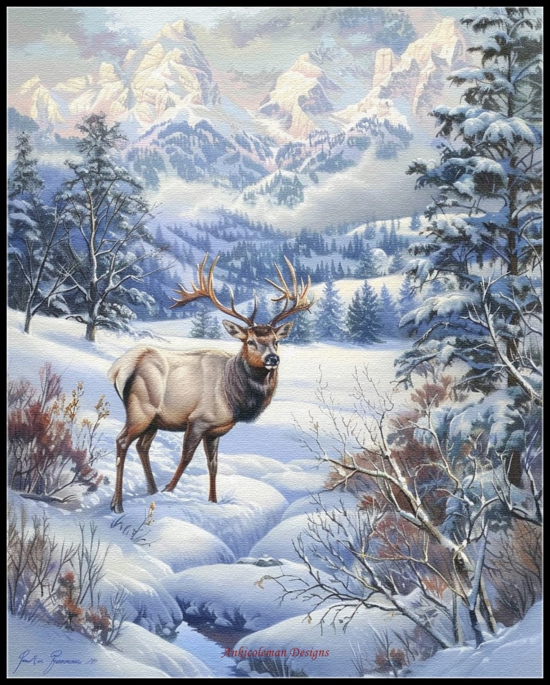 High Mountain Elk - Counted Cross Stitch Patterns - Printable Chart PDF ...