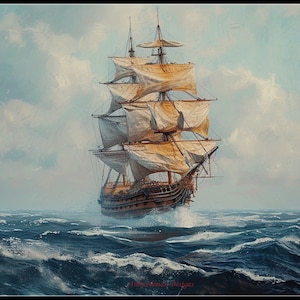Segelschiff 3 Kreuzstichmuster - Druckbare Tabelle PDF-Format Handarbeit Stickerei Handwerk DIY DMC Farbe