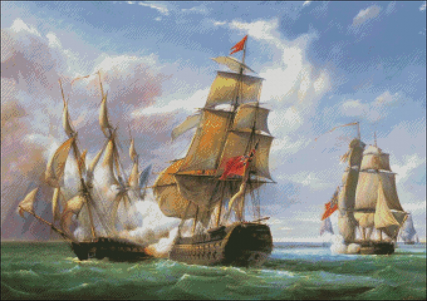 Naval Battle 2 - Counted Cross Stitch Patterns - Printable Chart PDF ...